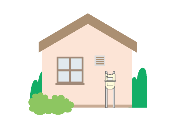 ガスメーターの場所のイメージ(戸建て)