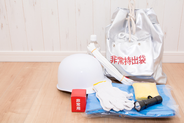 携帯用防災グッズの例