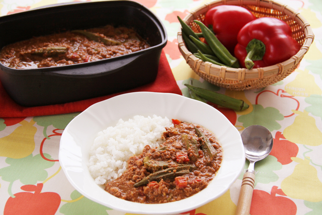 オクラと豚ひき肉のカレー