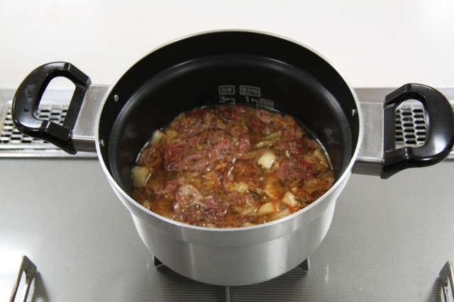 自動炊飯機能で炊く