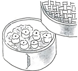 底にキャベツや白菜を敷くと材料がくっつかない