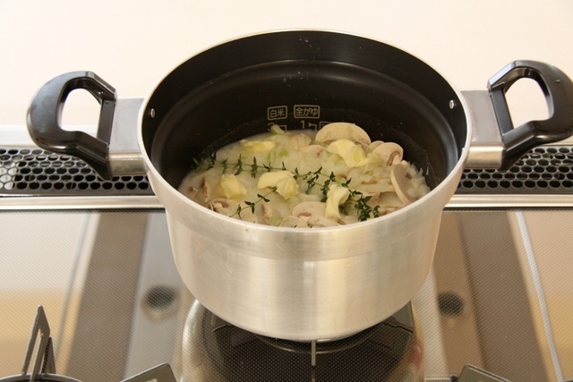 自動炊飯機能で炊く