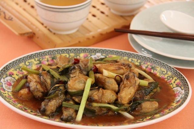 カキの煎り焼き唐辛子炒め