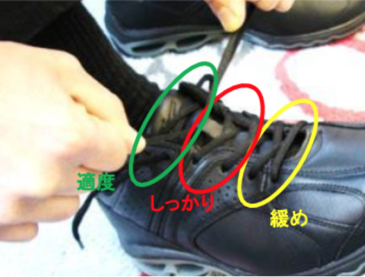 結び目がほどけないようにしっかり結ぶ。
