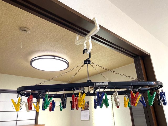 鴨居フックを使った室内干し
