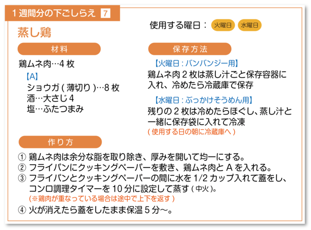 蒸し鶏下ごしらえ