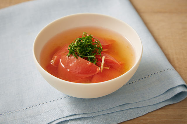 トマトと大葉の香りスープ