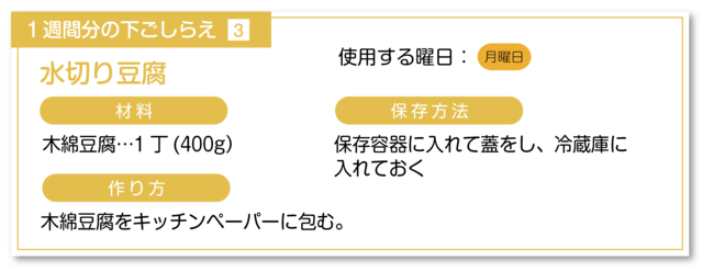 水切り豆腐の下ごしらえ