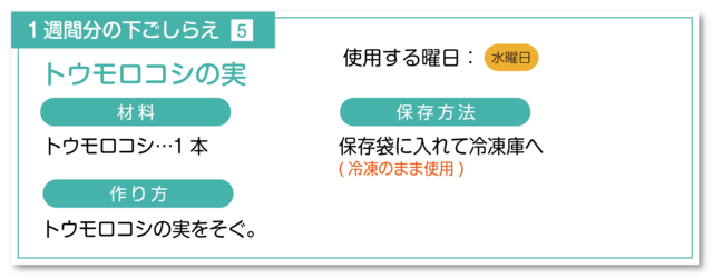 トウモロコシの実の下ごしらえ