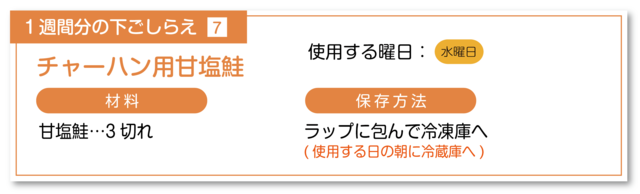 チャーハン用塩鮭の下ごしらえ