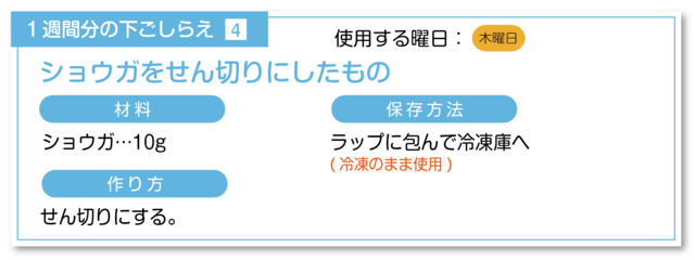 ショウガの千切りの下ごしらえ