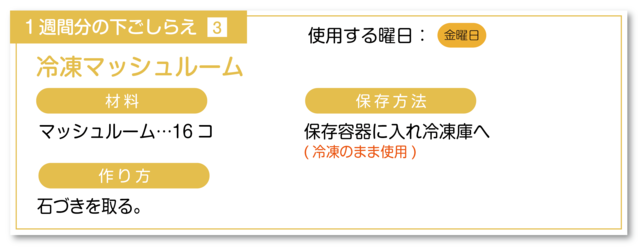 冷凍マッシュルームの下ごしらえ
