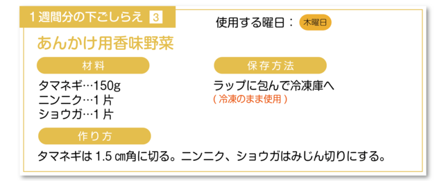 あんかけ用香味野菜の下ごしらえ