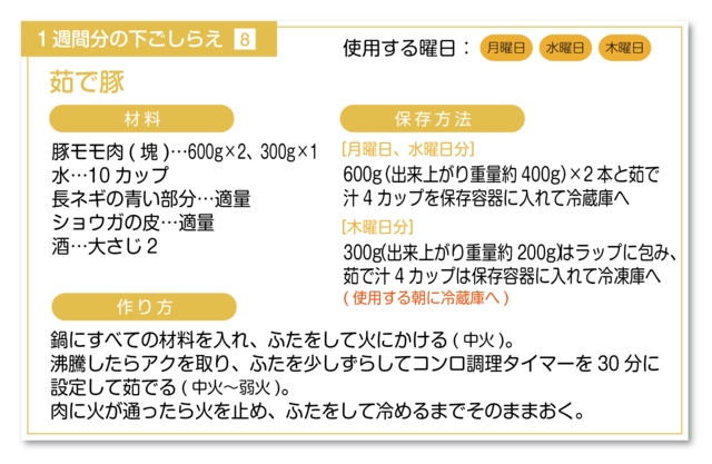 茹で豚の下ごしらえ