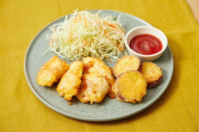 鶏肉とサツマイモのチーズピカタ