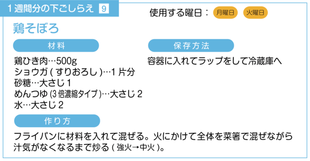 鶏そぼろの下ごしらえ