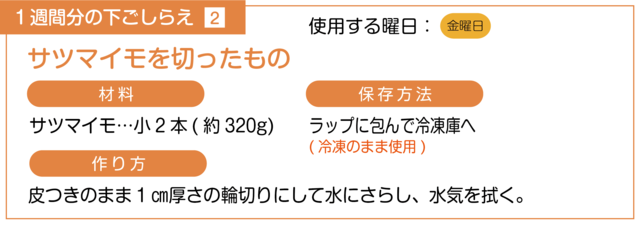 サツマイモを切る下ごしらえ