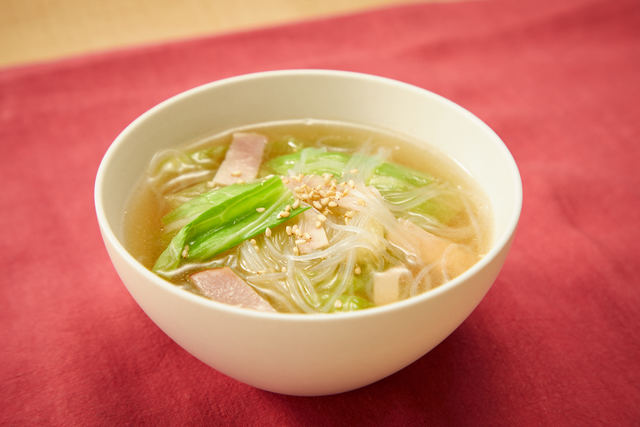 キャベツの中華春雨スープ