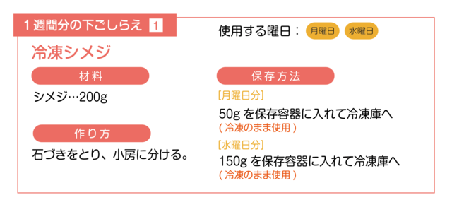 冷凍シメジの下ごしらえ