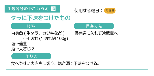 タラに下味をつける下ごしらえ