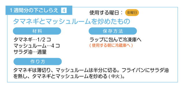 タマネギとマッシュルームを炒める下ごしらえ
