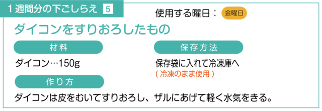 ダイコンをすりおろす下ごしらえ