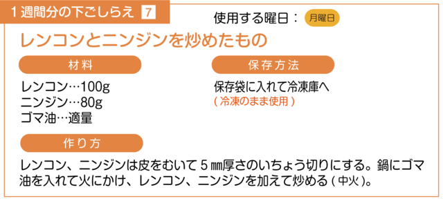 レンコンとニンジンを炒める下ごしらえ