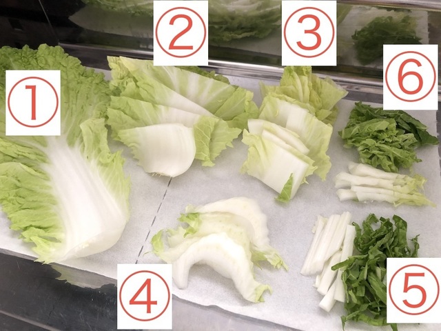 白菜の様々な切り方