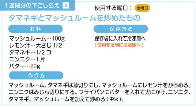 タマネギとマッシュルームを炒める下ごしらえ