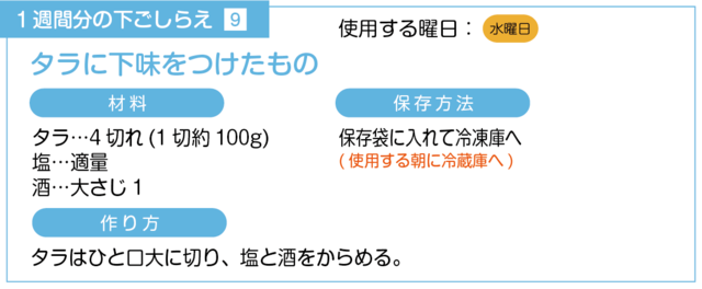 タラに下味をつける下ごしらえ