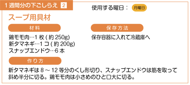 スープ用具材の下ごしらえ