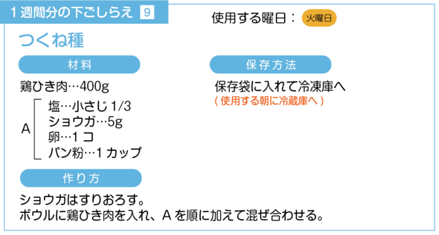 つくね種の下ごしらえ