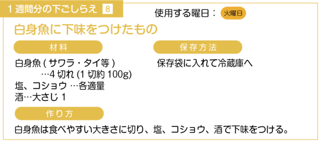 白身魚に下味をつける下ごしらえ