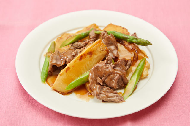 新たけのこと牛肉のオイスターソース炒め