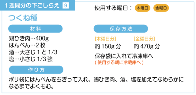 つくね種の下ごしらえ