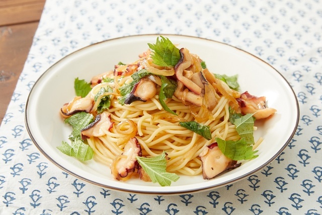 タコと青じその和風パスタ