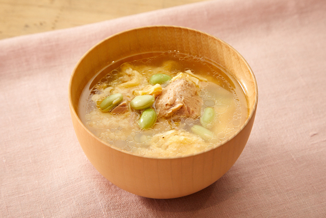 ツナと枝豆の卵スープ