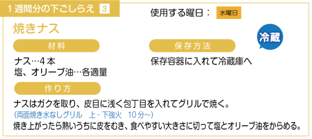 焼きナスの下ごしらえ