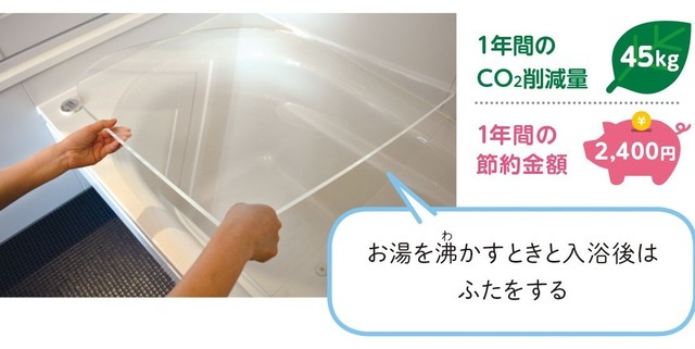 お風呂のふたはこまめに閉める
