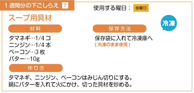 スープ用具材の下ごしらえ