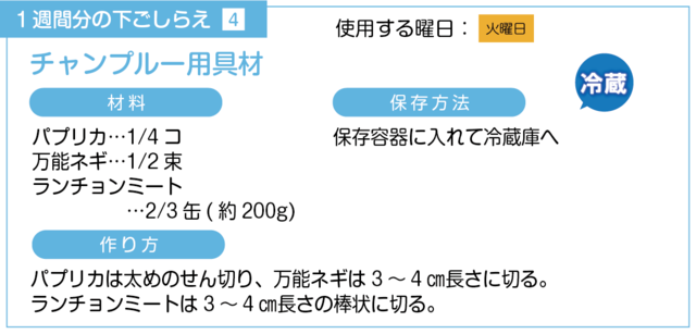 チャンプルー用具材の下ごしらえ