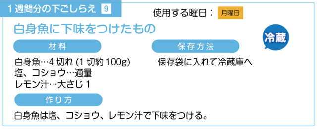 白身魚に下味をつける下ごしらえ