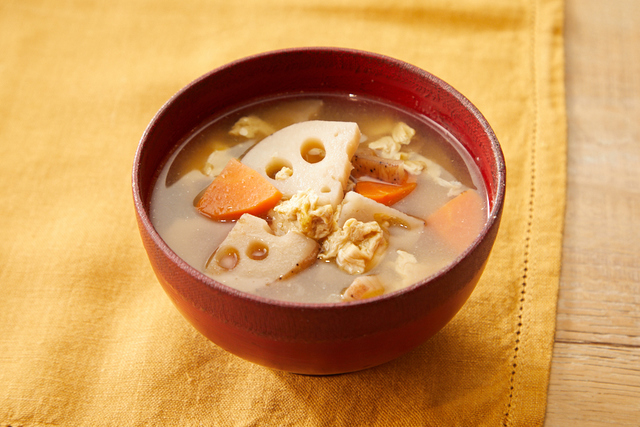 れんこんのかきたま中華スープ