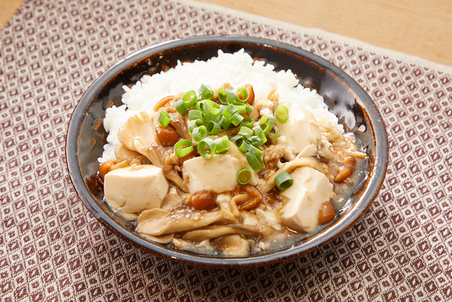 きのこと豆腐のあんかけ丼