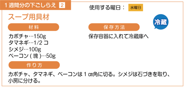 スープ用具材の下ごしらえ