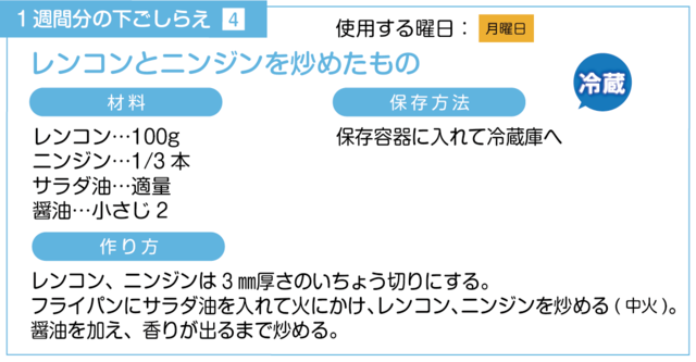レンコンとニンジンを炒める下ごしらえ