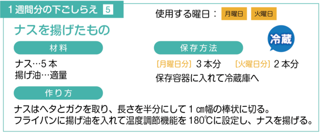 ナスを揚げる下ごしらえ