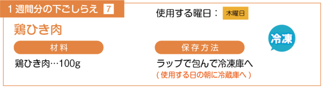 鶏ひき肉の下ごしらえ