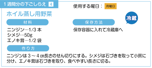 ホイル蒸し用野菜の下ごしらえ