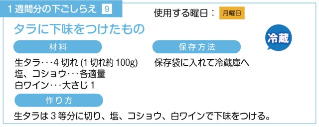 タラに下味をつける下ごしらえ